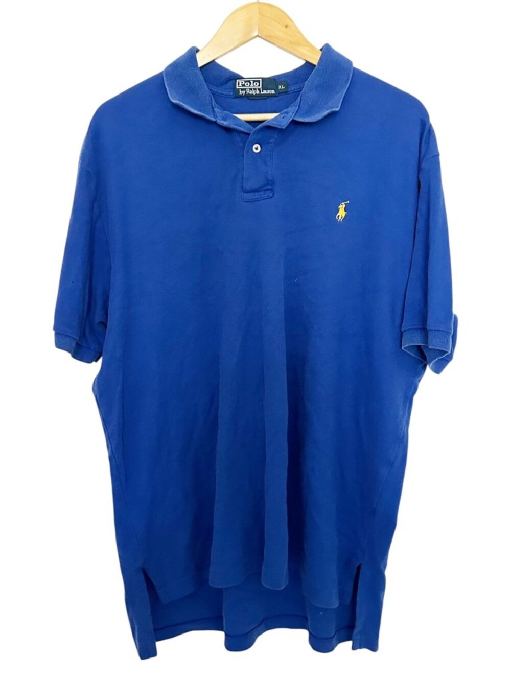 Vintage Polo by Ralph Lauren Shirt Blue Yellow Pony Logo Golf XL
